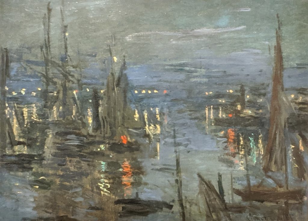 Monet, "The Port of Le Havre, Night Effect" (1873)