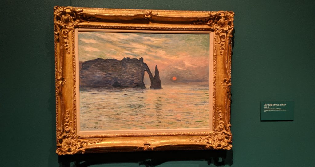 Monet, "The Cliff, Étretat, Sunset" (1882-83)