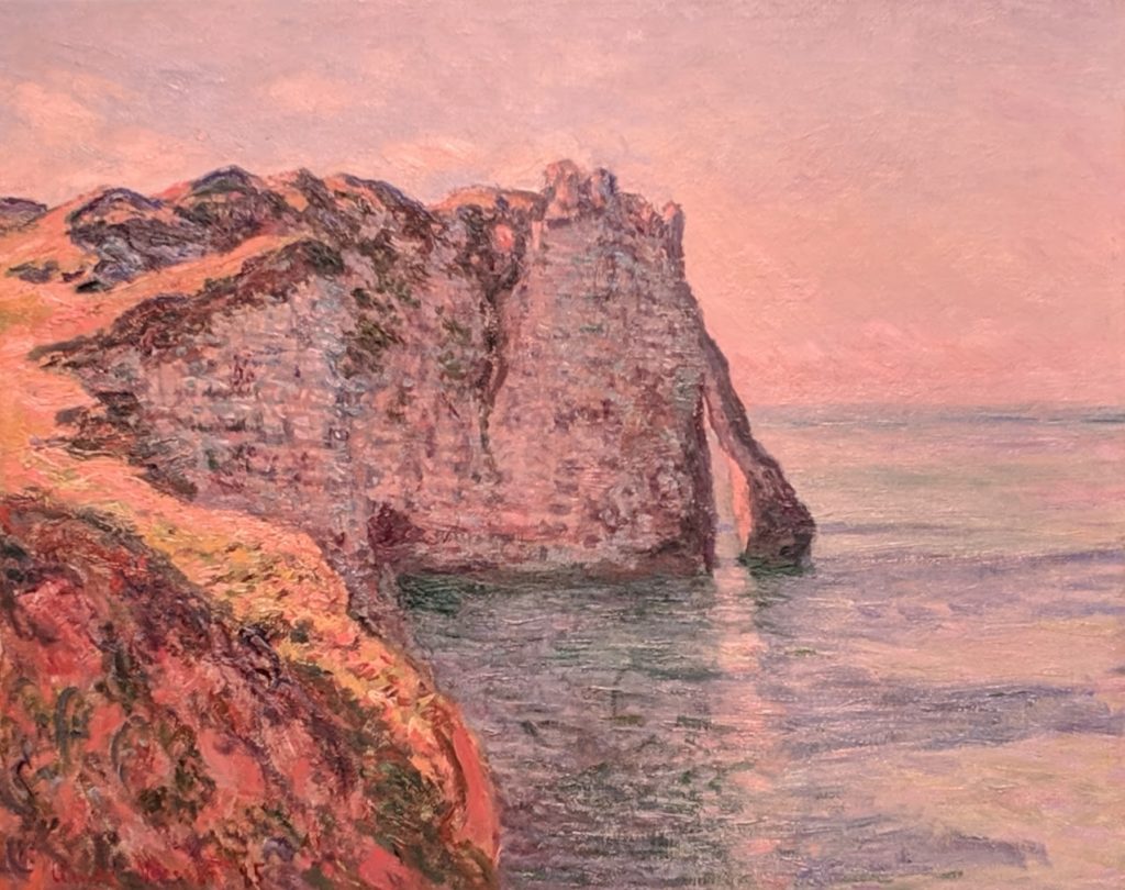 Monet, "Étretat, the Cliff and the Porte d'Aval" (1885)