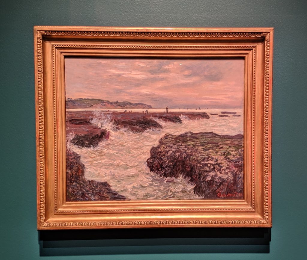 Monet, "The Rocks at Pourville, Low Tide" (1882)