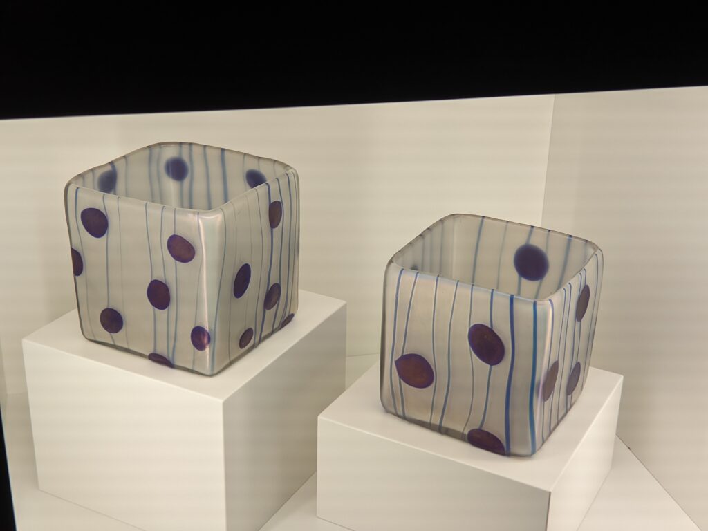 Two Cube Shaped Vases, 1900 decorated by Koloman Moser in Leopold Museum