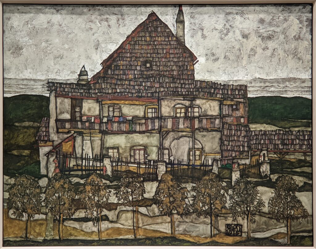 House with Shingle Roof, 1915 by Egon Schiele in Leopold Museum